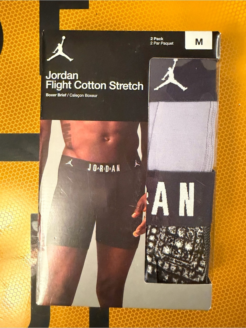 Jordan Flight Cotton Stretch Boxer Briefs - Black & Light Gray 2-pack Size M🏀